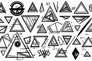 simple triangle black inside math and science tattoo idea