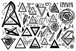 simple triangle black inside math and science tattoo idea