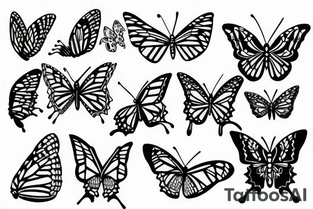 Tiger with a butterfly tattoo idea