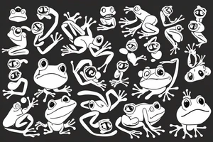 A cute frog sticking out his head and hand out of an edge tattoo idea