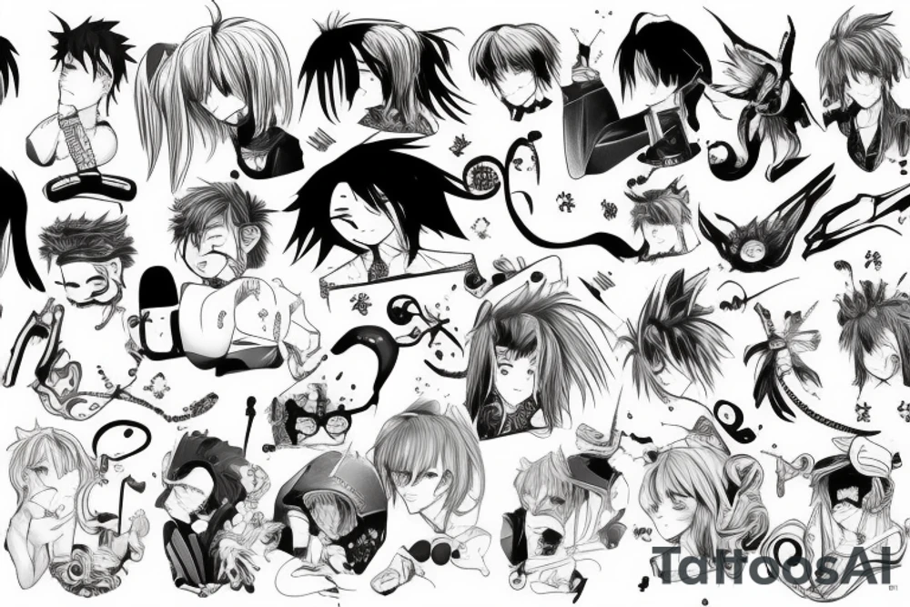 funny anime boys tattoo idea