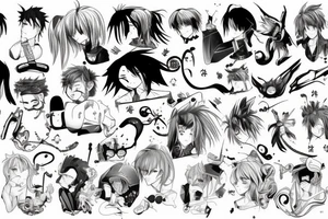funny anime boys tattoo idea