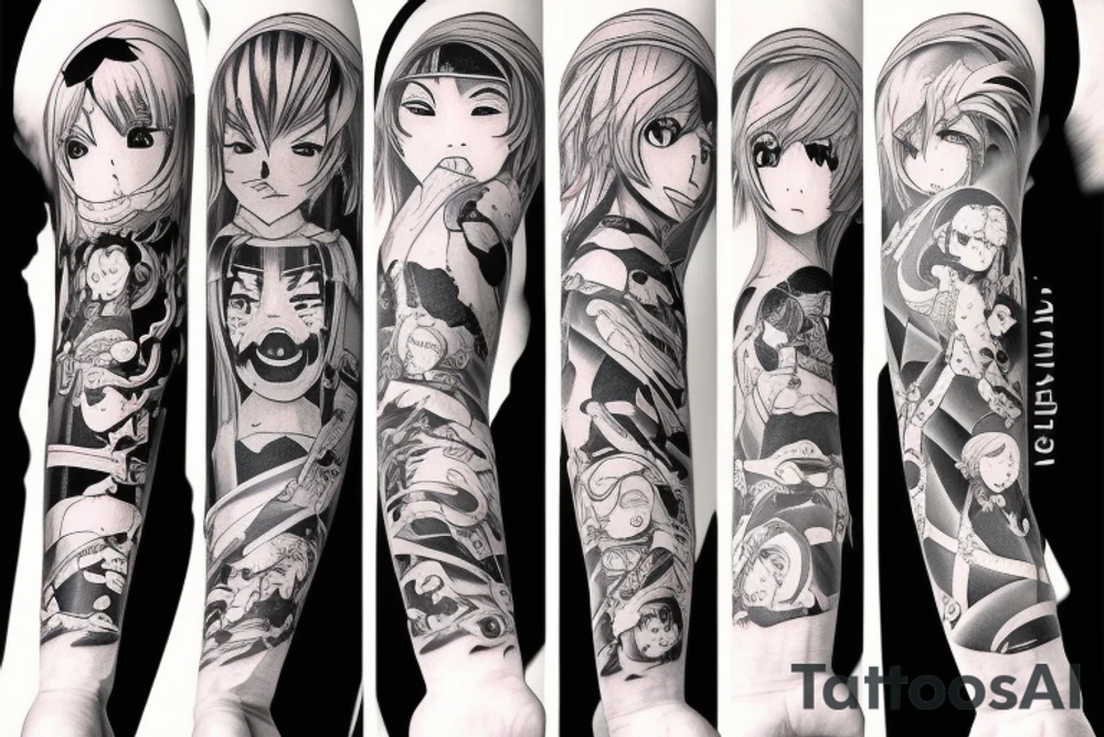 funny anime boys tattoo idea