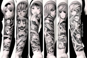 funny anime boys tattoo idea