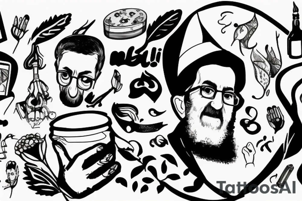 Khamenei eating a human tattoo idea