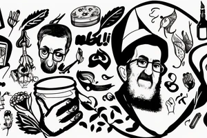 Khamenei eating a human tattoo idea
