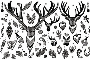 Deer with beautiful horn tattoo idea