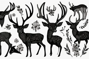 Deer with beautiful horn tattoo idea