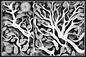 A dried young tree with many branches tattoo idea
