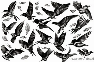 Swallow surreal tattoo idea