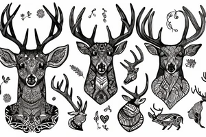 Deer with beautiful horn tattoo idea