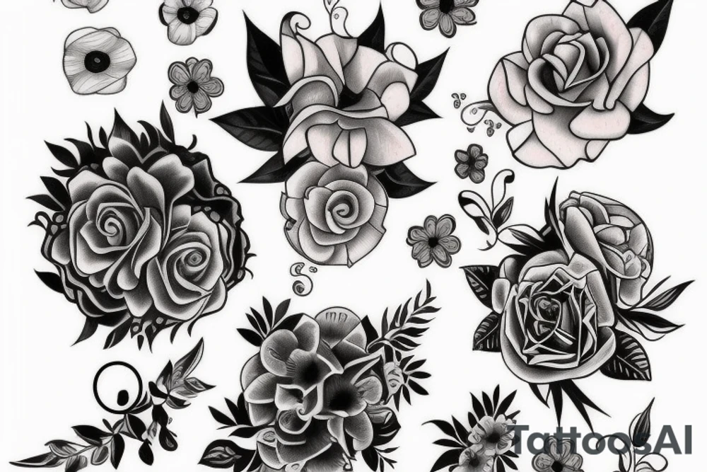 Flowers on chest tattoo idea