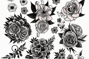 Flowers on chest tattoo idea