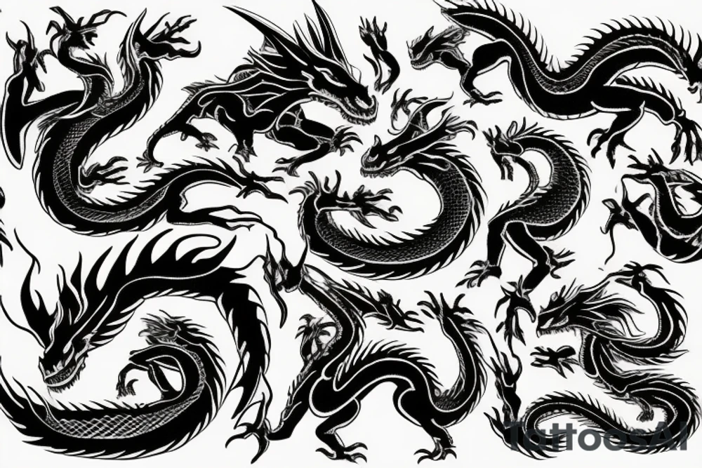 Dragon power thunder tattoo idea