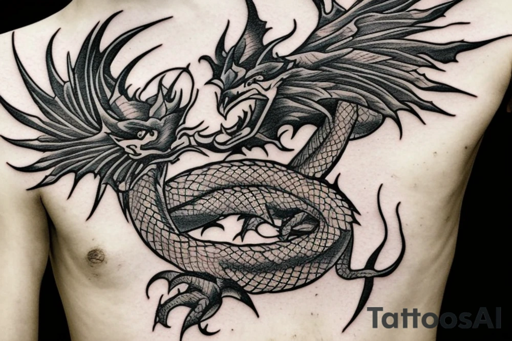 Dragon power thunder tattoo idea