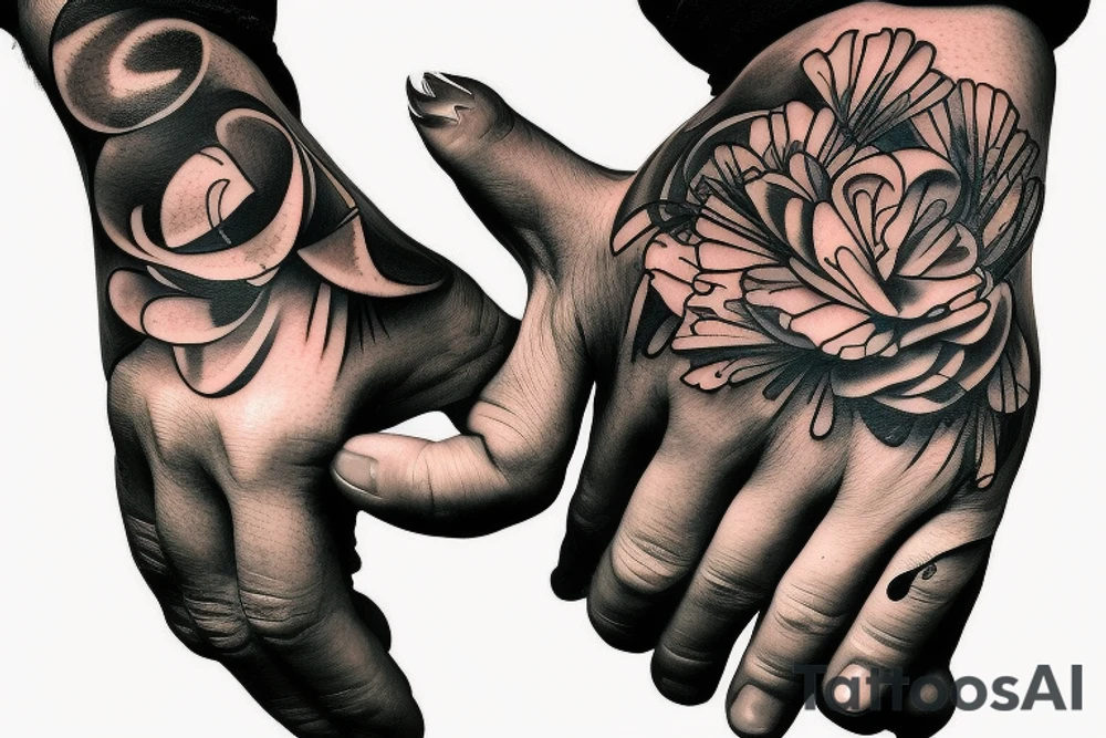 Hands of a contrabass player tattoo idea