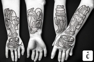 Hands of a contrabass player tattoo idea