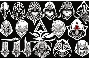 An assassin's creed Logo with etzio auditore tattoo idea