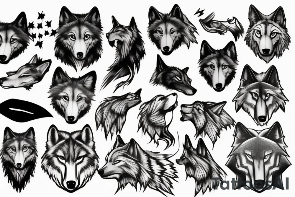 wolf tattoo idea
