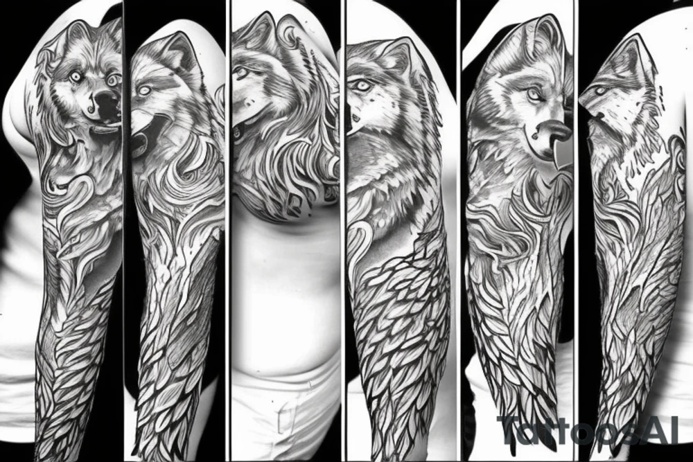 wolf tattoo idea