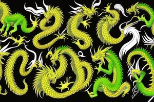 Green dragon with yellow spikes tattoo idea