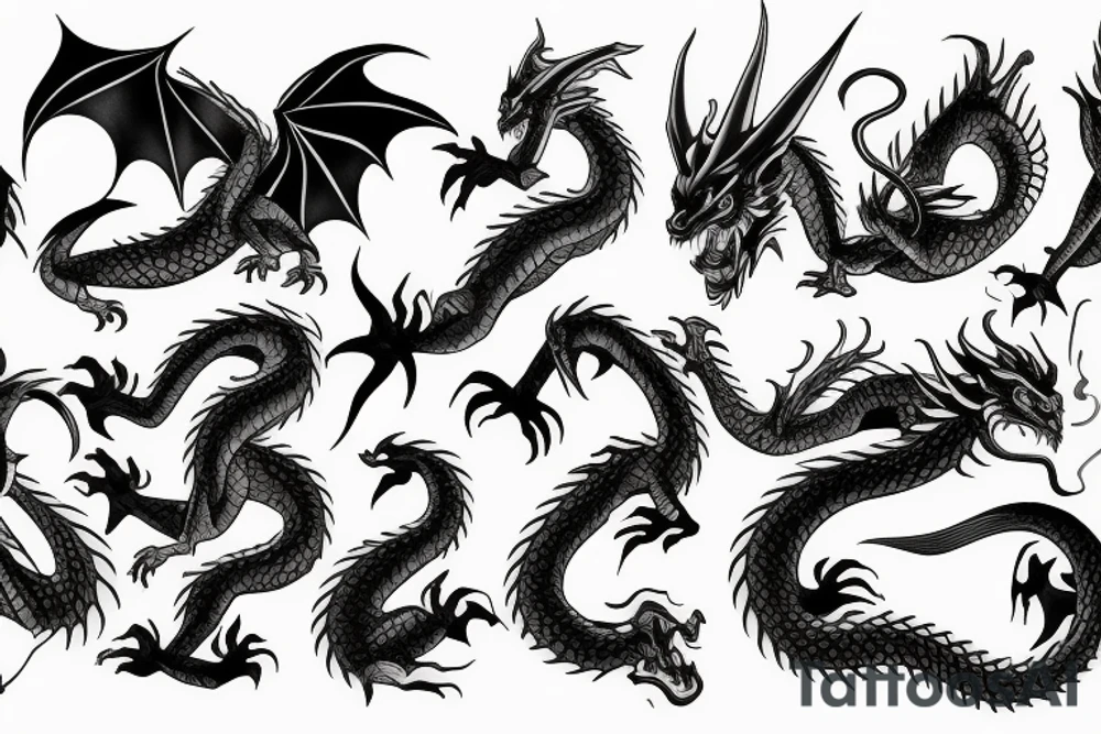 Dragon thunder tattoo idea