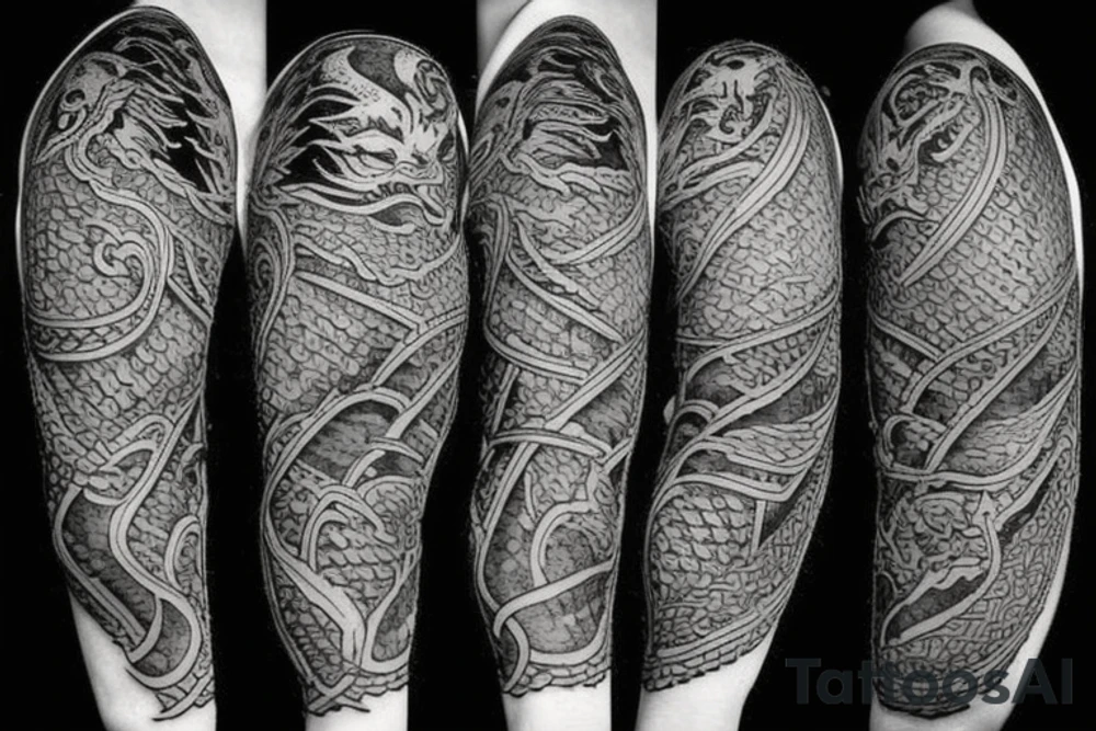 Dragon thunder tattoo idea