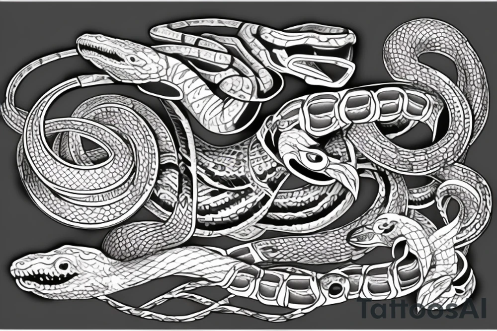 Snake and knide tattoo idea
