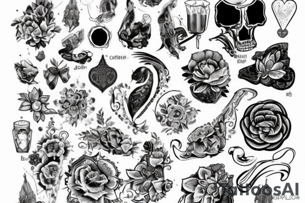Пьяный испанский скелет в образа Санта Муэрте tattoo idea