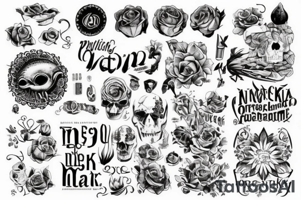 Пьяный испанский скелет в образа Санта Муэрте tattoo idea