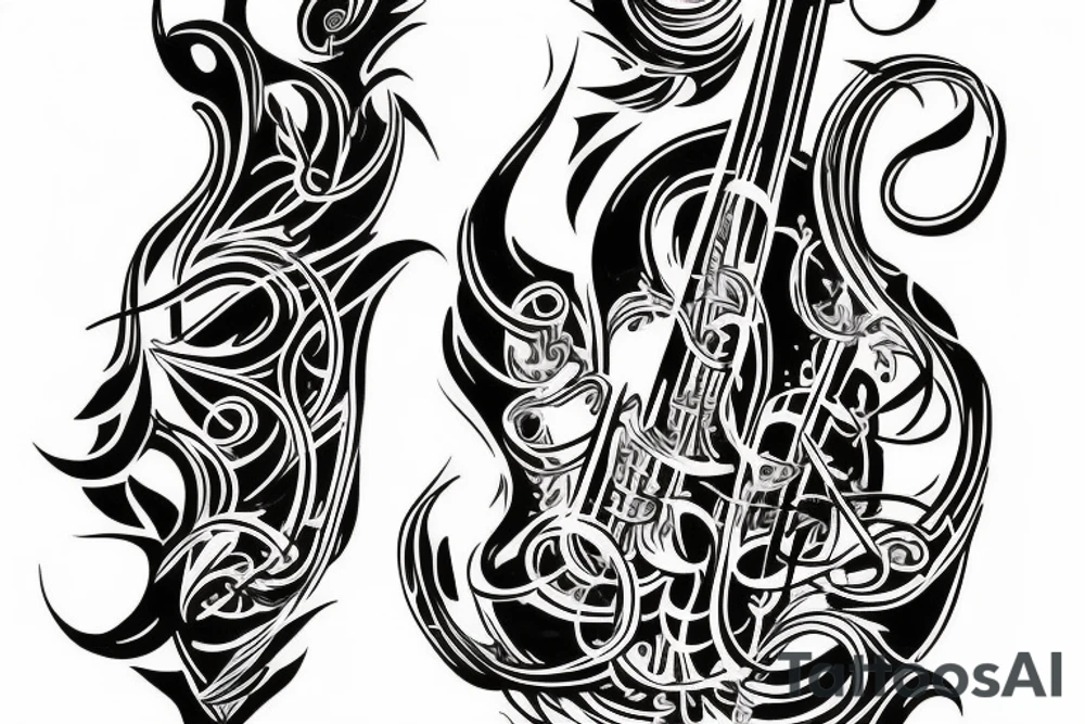 a contrabass head tattoo idea