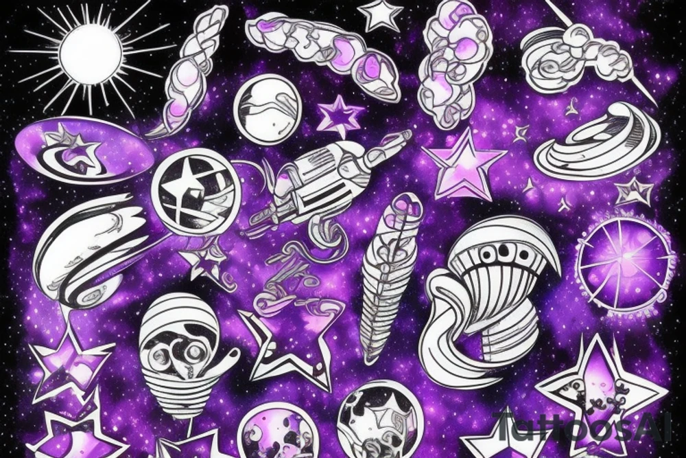 galaxy,Purple,Dream tattoo idea