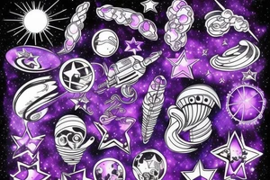 galaxy,Purple,Dream tattoo idea