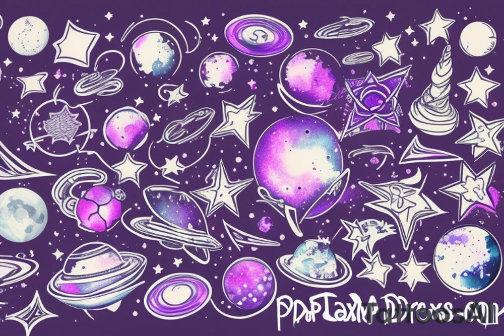 galaxy,Purple,Dream tattoo idea