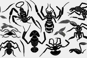 Black scorpion with long sting tattoo idea