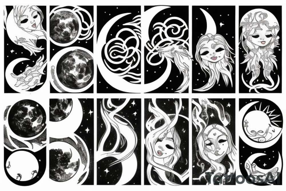 Moon embracing the sun tattoo idea