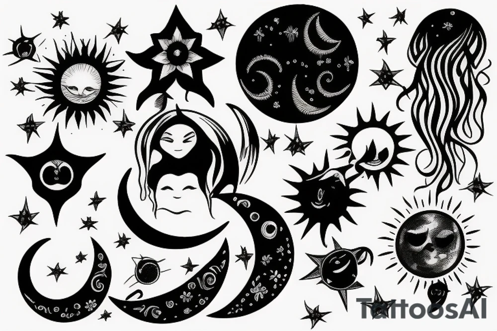 Moon embracing the sun tattoo idea