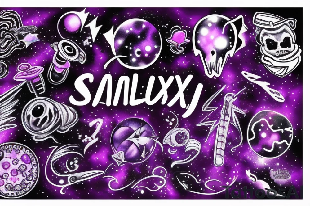 galaxy,Purple,Evils, tattoo idea