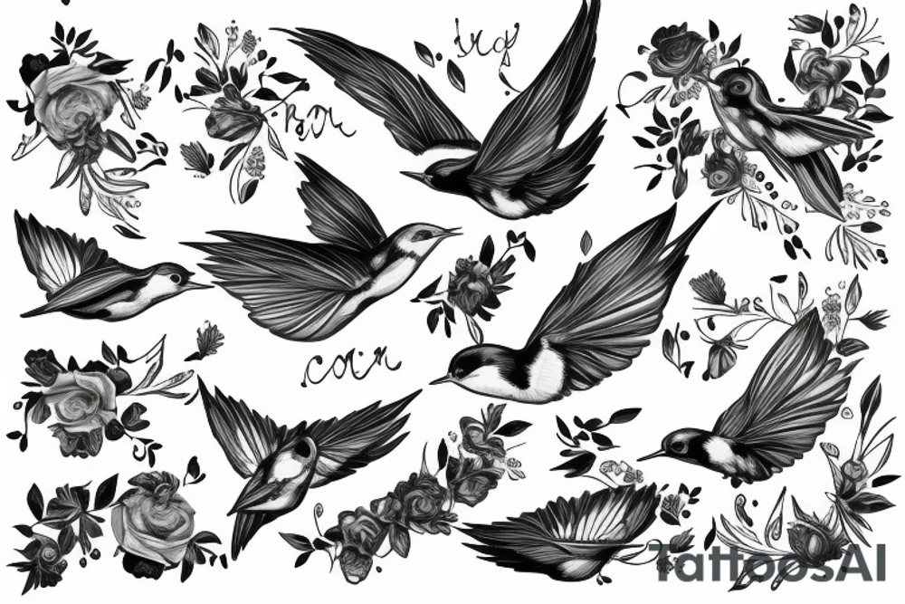 Swallow line tattoo idea