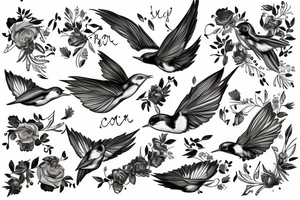 Swallow line tattoo idea