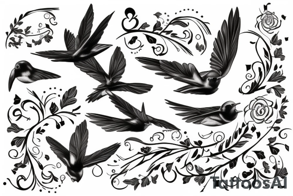 Swallow line tattoo idea