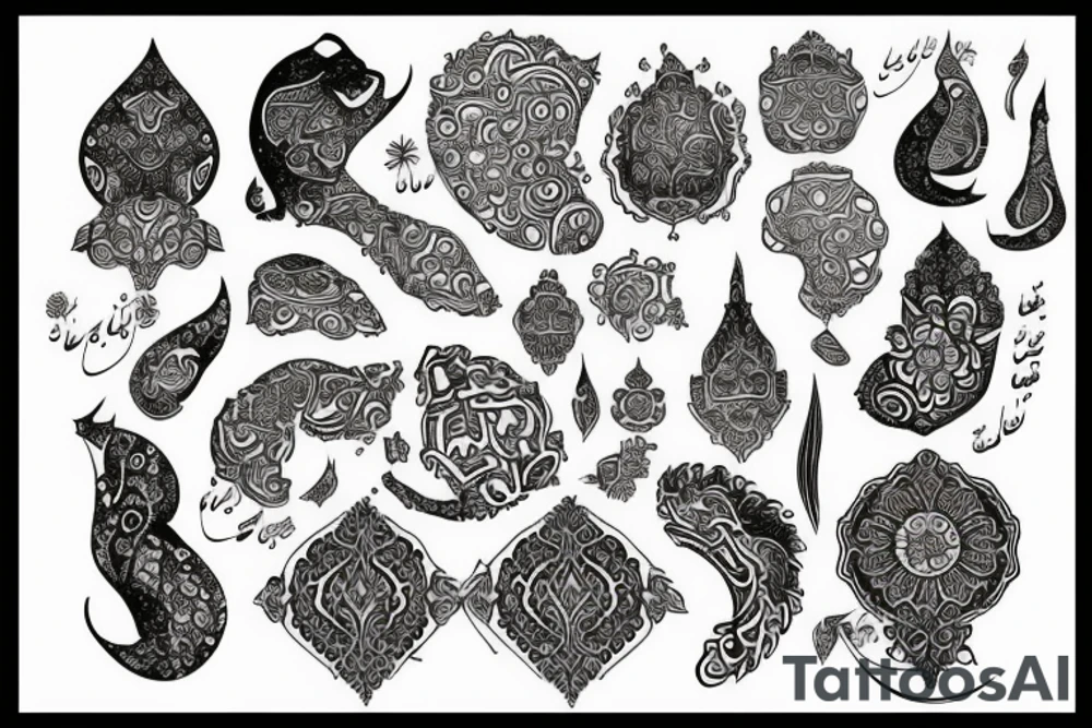 Persian wrring style tattoo idea