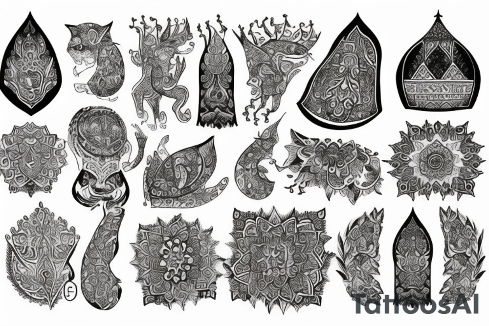 Persian wrring style tattoo idea