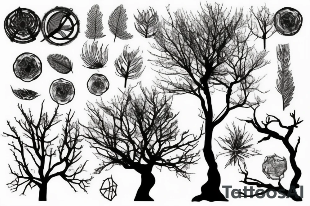 A dried young tree with many branches tattoo idea A dried young tree with many branches tattoo idea