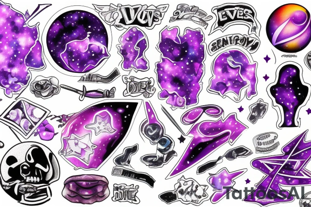 galaxy,Purple,Evils,drugs tattoo idea