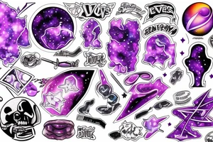 galaxy,Purple,Evils,drugs tattoo idea