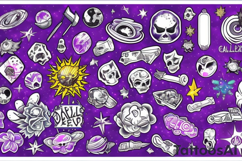 galaxy,Purple,Evils,drugs tattoo idea