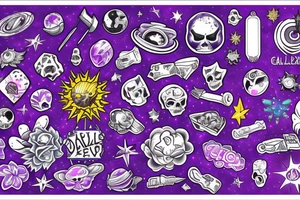 galaxy,Purple,Evils,drugs tattoo idea