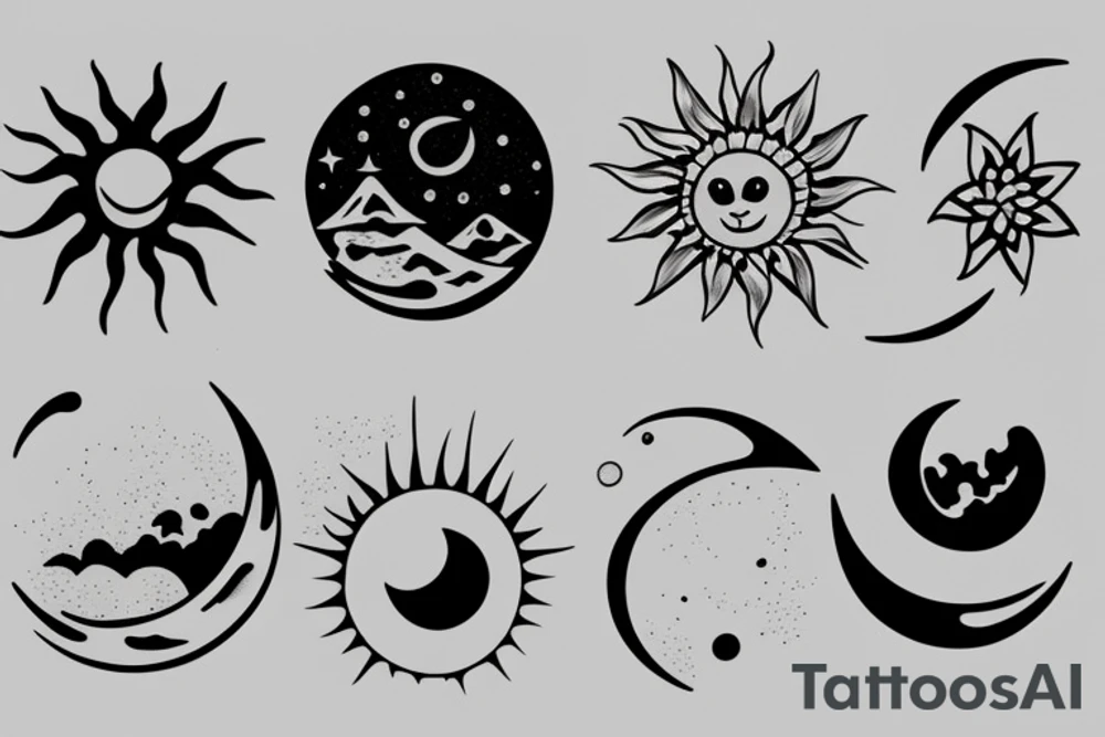 Moon embracing the sun tattoo idea