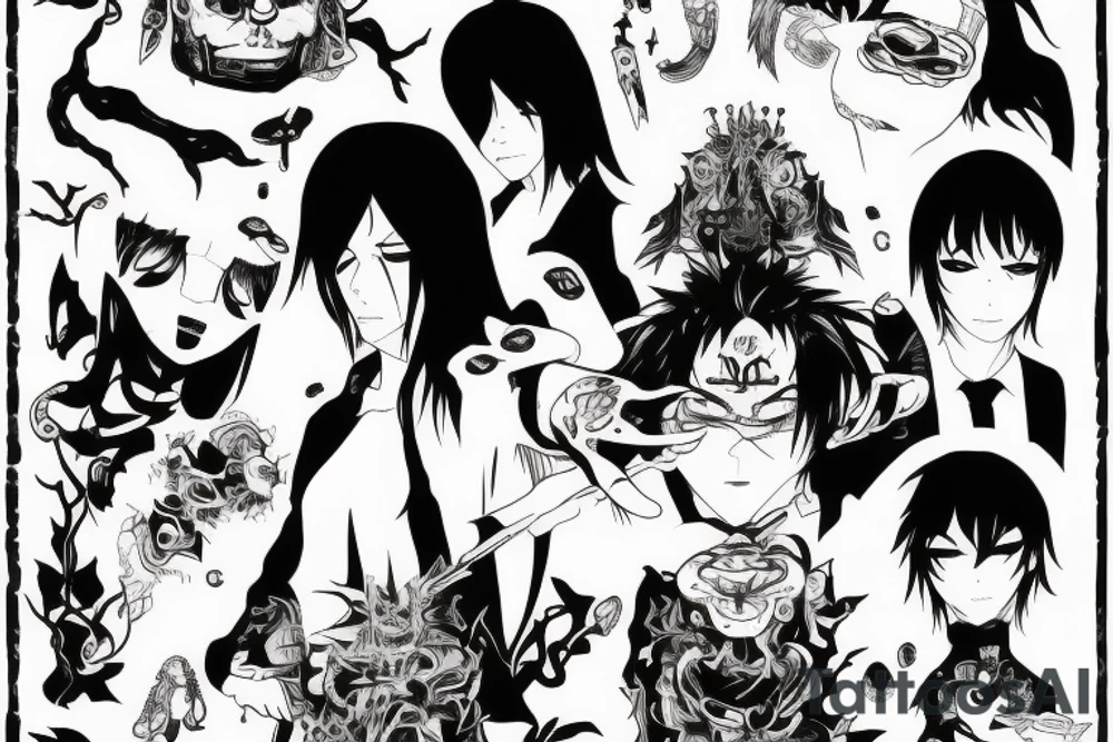 Angel devil and aki hayakawa from chainsaw man tattoo idea